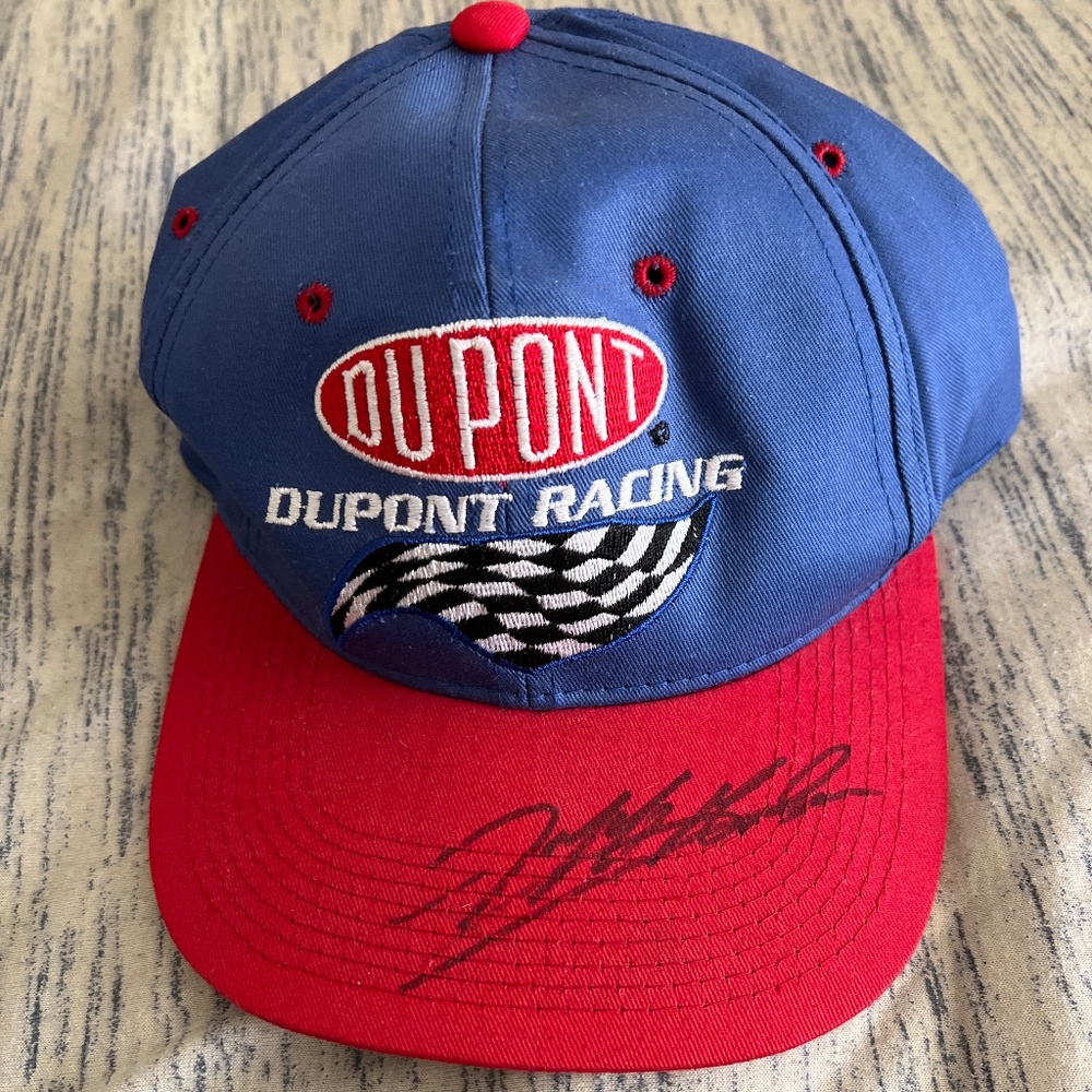 Jeff Gordon Signed 1990’s DuPont Racing Snapback Hat Free Ship